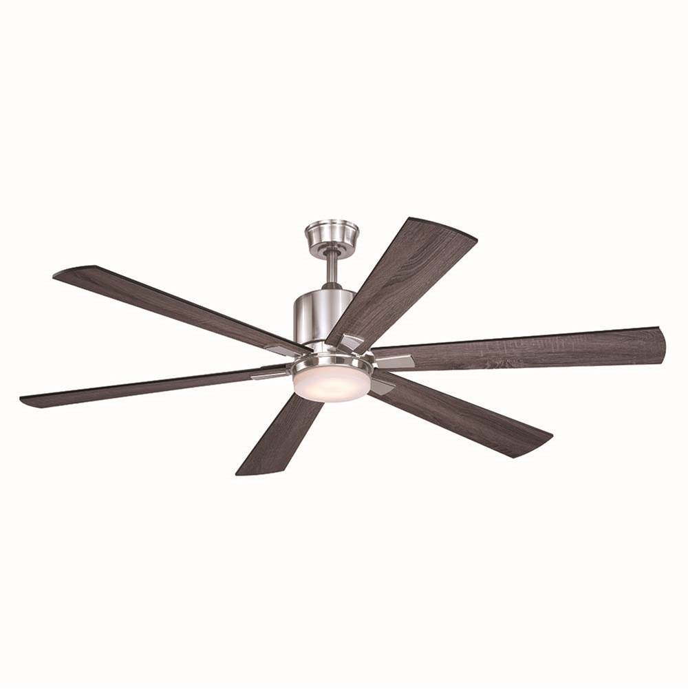 Vaxcel Wheelock 60 in. Satin Nickel Indoor Ceiling Fan with Light Kit and Remote