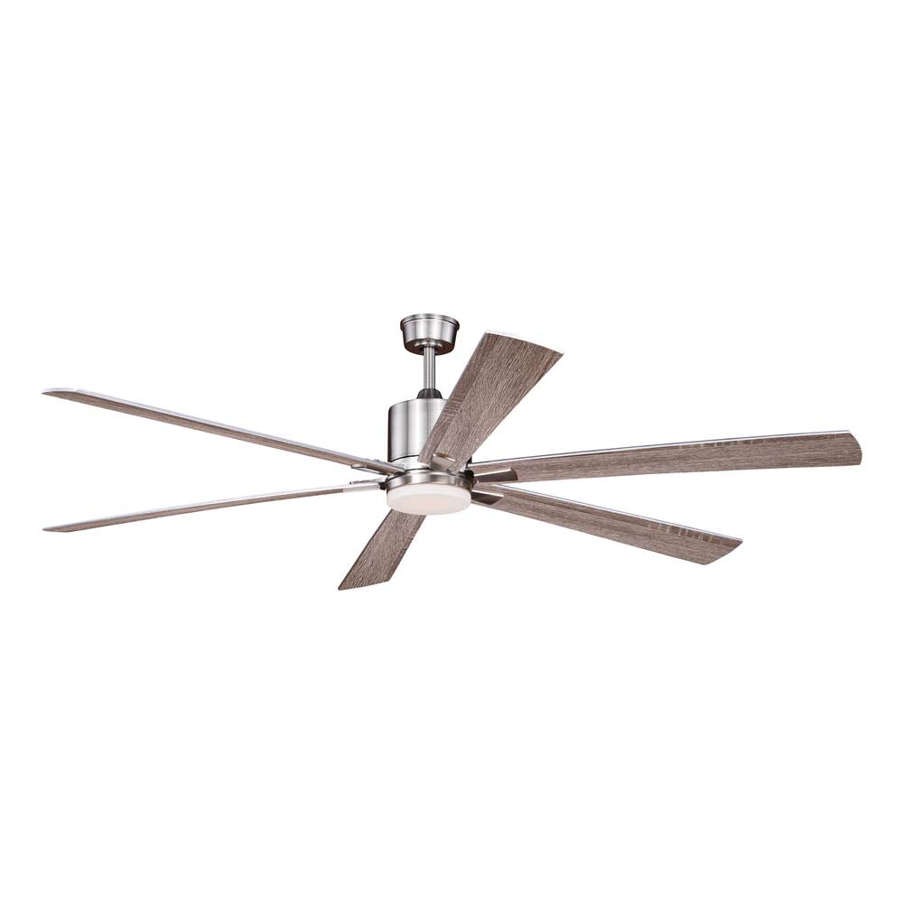 Vaxcel Wheelock 72 in. Satin Nickel Indoor Ceiling Fan with Light Kit and Remote