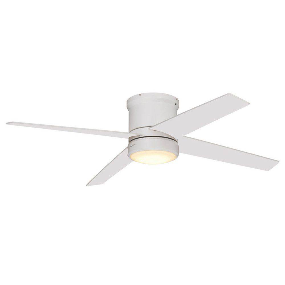 Vaxcel Erie Matte White Flush Mount Ceiling Fan with LED Light Kit and Remote