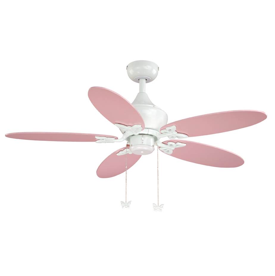 Vaxcel Alice Children''s 44 inch Girl''s Pink Daisy and White Ceiling Fan with LED Light Kit