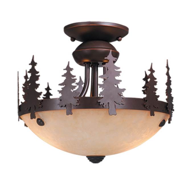 Vaxcel Yosemite 2L LED Bronze Rustic Tree Semi Flush Ceiling Light or Fan Light Kit