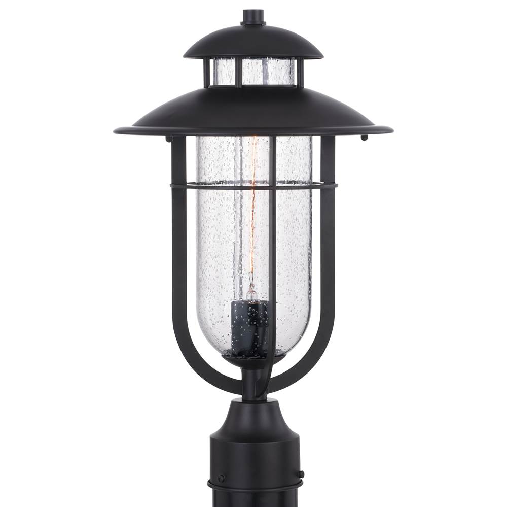 Vaxcel Bar Harbor 1 Light Bronze Coastal Outdoor Post Lamp Clear Glass