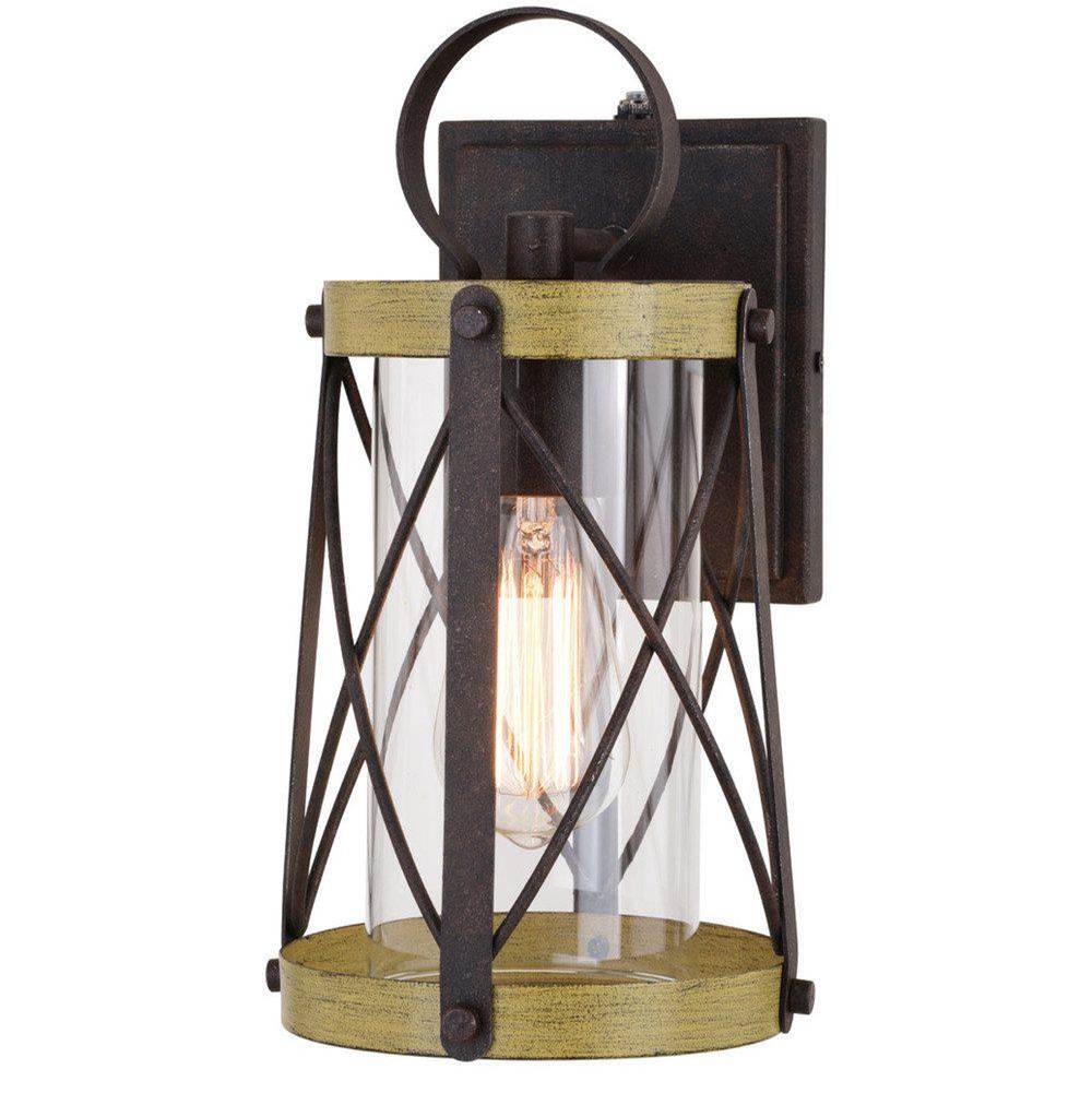 Vaxcel Harwood 1 Light Bronze Dusk to Dawn Farmhouse Outdoor Wall Lantern Clear Glass