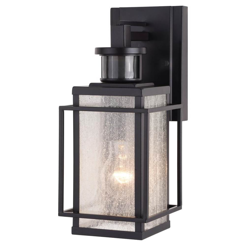 Vaxcel Hyde Park Metal Bronze Motion Sensor Dusk to Dawn Outdoor Wall Light Mission with Clear Glass
