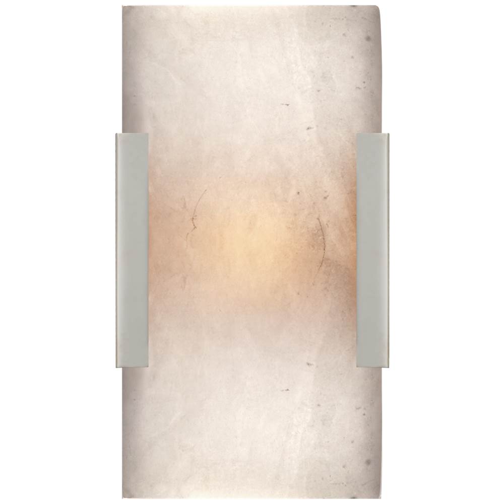 Visual Comfort Signature Collection Covet Wide Clip Bath Sconce in Polished Nickel