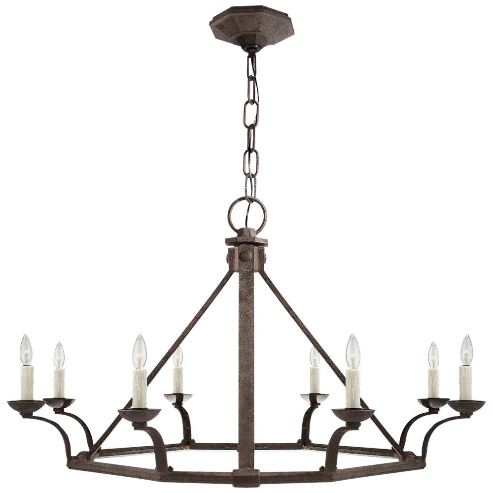 Visual Comfort Signature Collection Robertson Single Tier Chandelier in Natural Rust