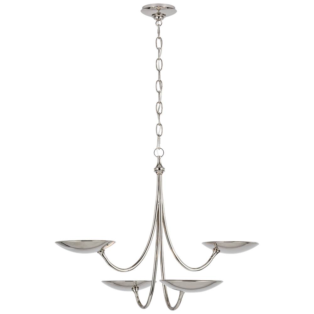 Visual Comfort Signature Collection Keira Medium Chandelier in Polished Nickel