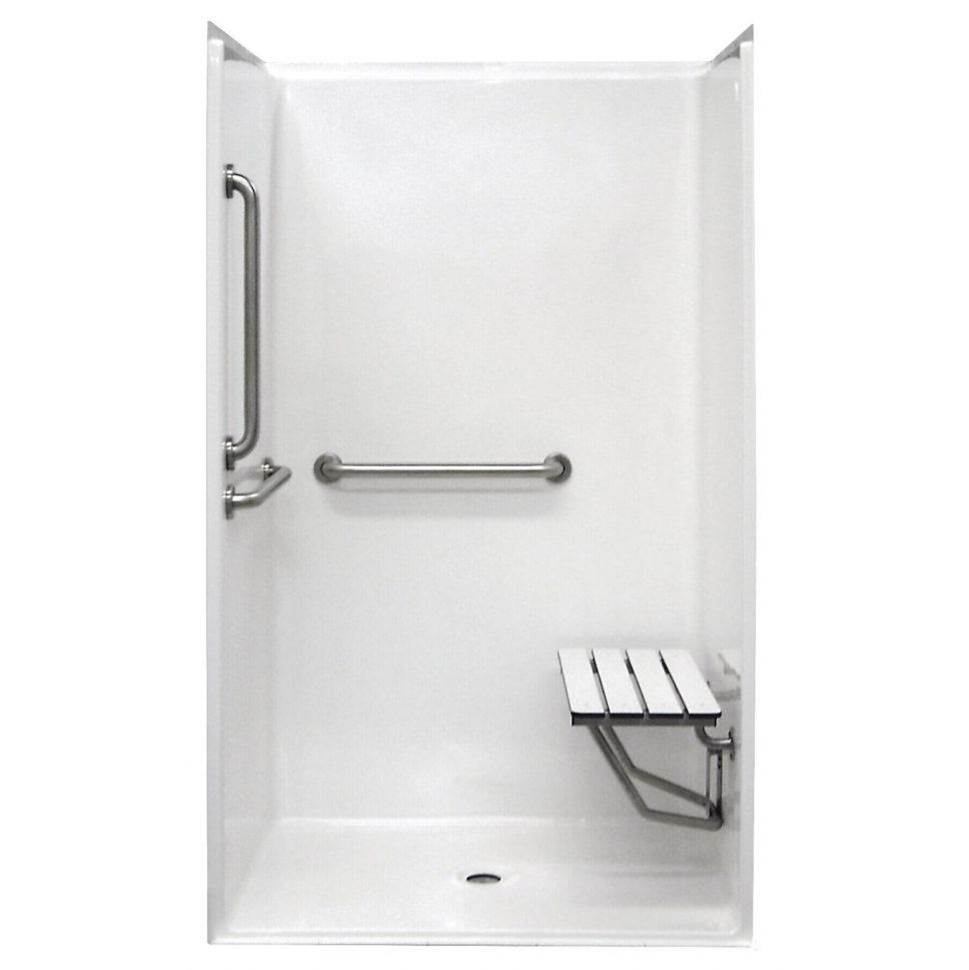 Warm Rain Tub/Shower with Grab Bars, Fold-Up Seat, Pressure Balance Valve, Hand held Shower with Slide Bar, Vacuum Breaker, and Curtain Rod with Hangers