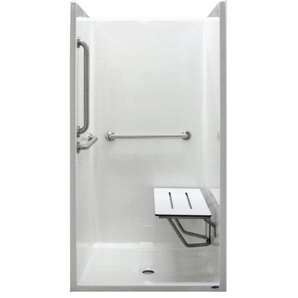 Warm Rain Shower and Tub/Shower with Grab Bars and Fold-Up Seat