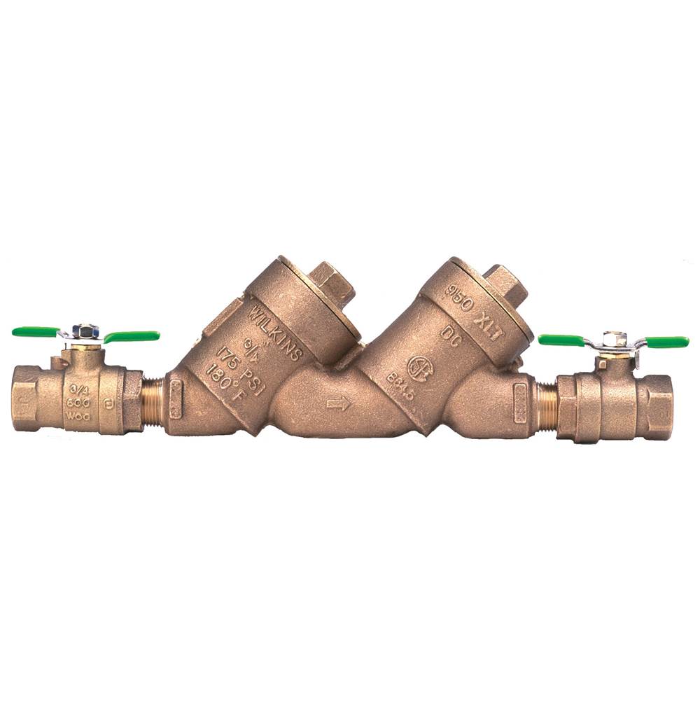 Zurn Industries 2'' 950XLT2 Double Check Backflow Preventer with MNPT x MNPT and less shut-off Vlvs